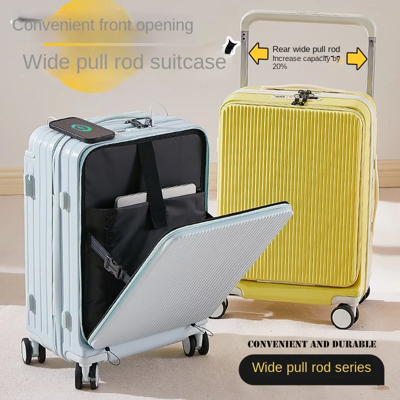 Front Opening Wide Pull Rod Suitcase Women 20\