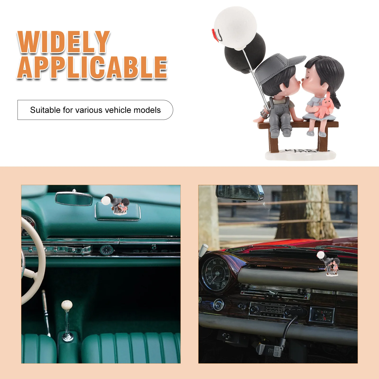 

Car Dashboard Decorations Resin Cartoon Couple Figurines For Vehicle Interior Accessories Car Dashboard Couple Decor
