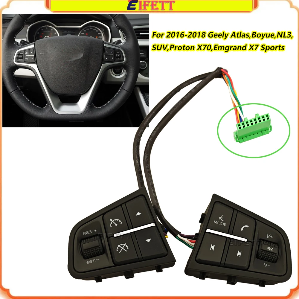 For 2016-2018 Geely Atlas Boyue NL3 SUV Proton X70 Emgrand X7 Sports Multi Function Steering Wheel Switch Phone Cruise Button