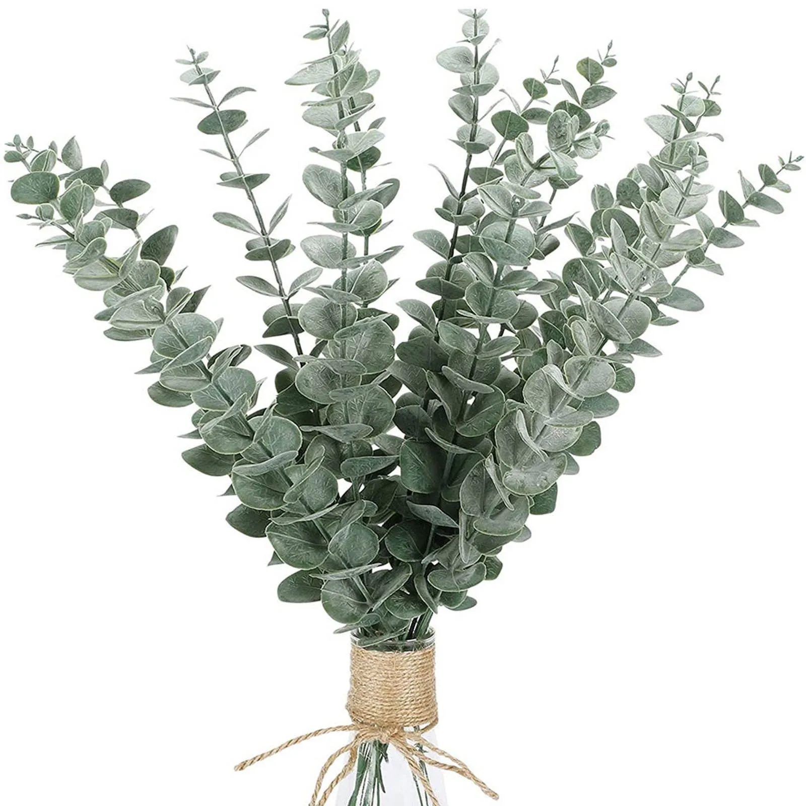 

Faux Home Twigs, Faux Leaves, Fake Green Plastic, Plant Bunch, Leaves, Stems, Wedding, Room Diy Decoration Eucalyptus Flowers,