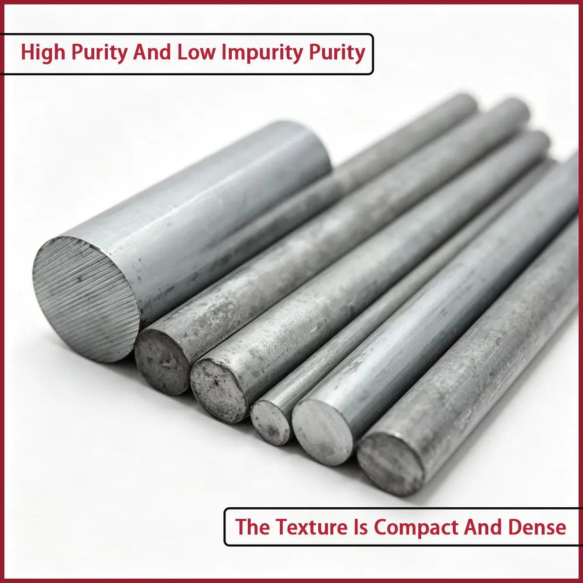High purity zinc solid round rod with a diameter of 2mm-120mm is used for metallurgical melting
