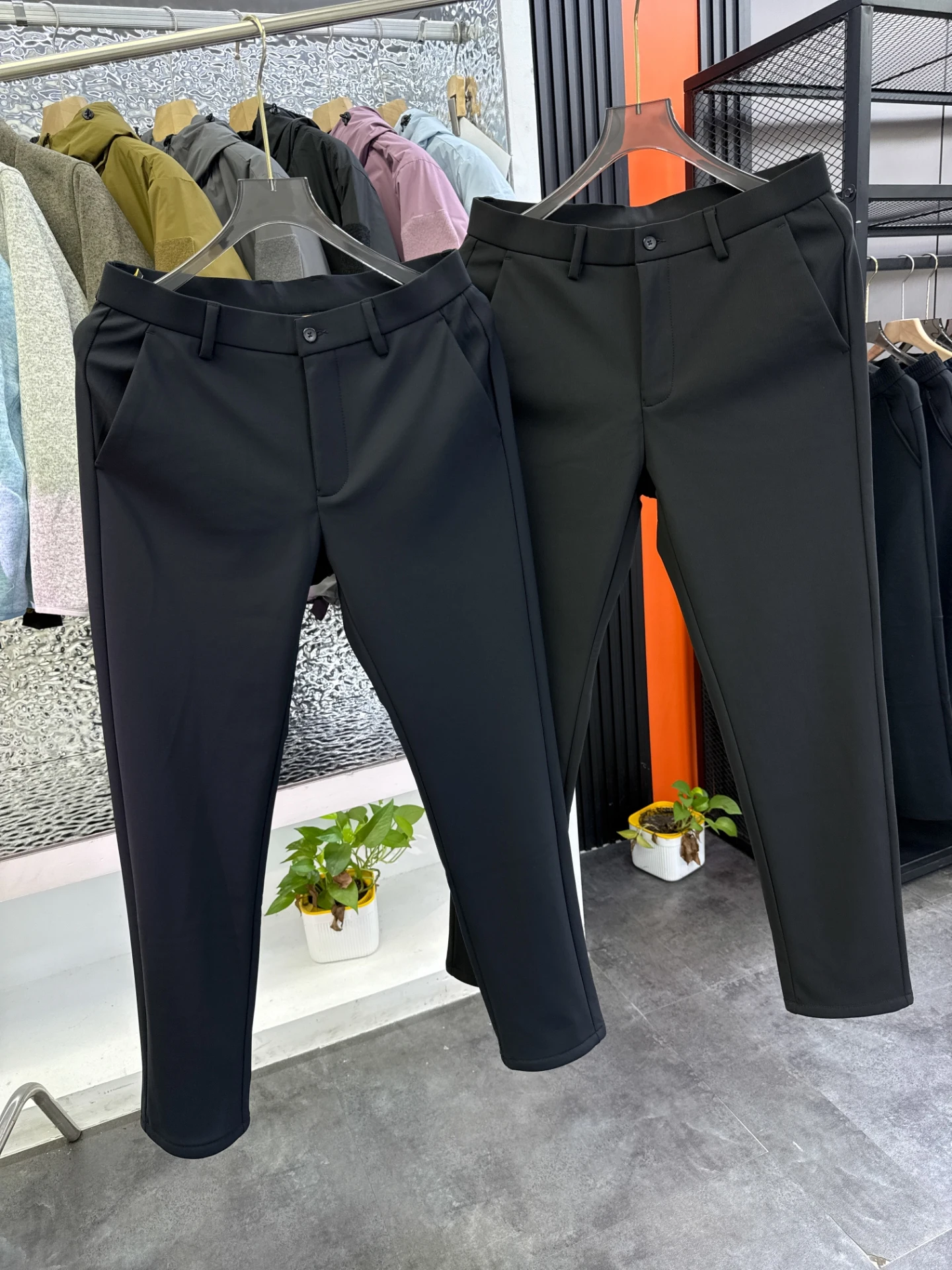 

Thiened Fce High Elastici Men's Anti-Wrinkle Iron-Free Full Body High Elastici Busin Commuter Casual Pants