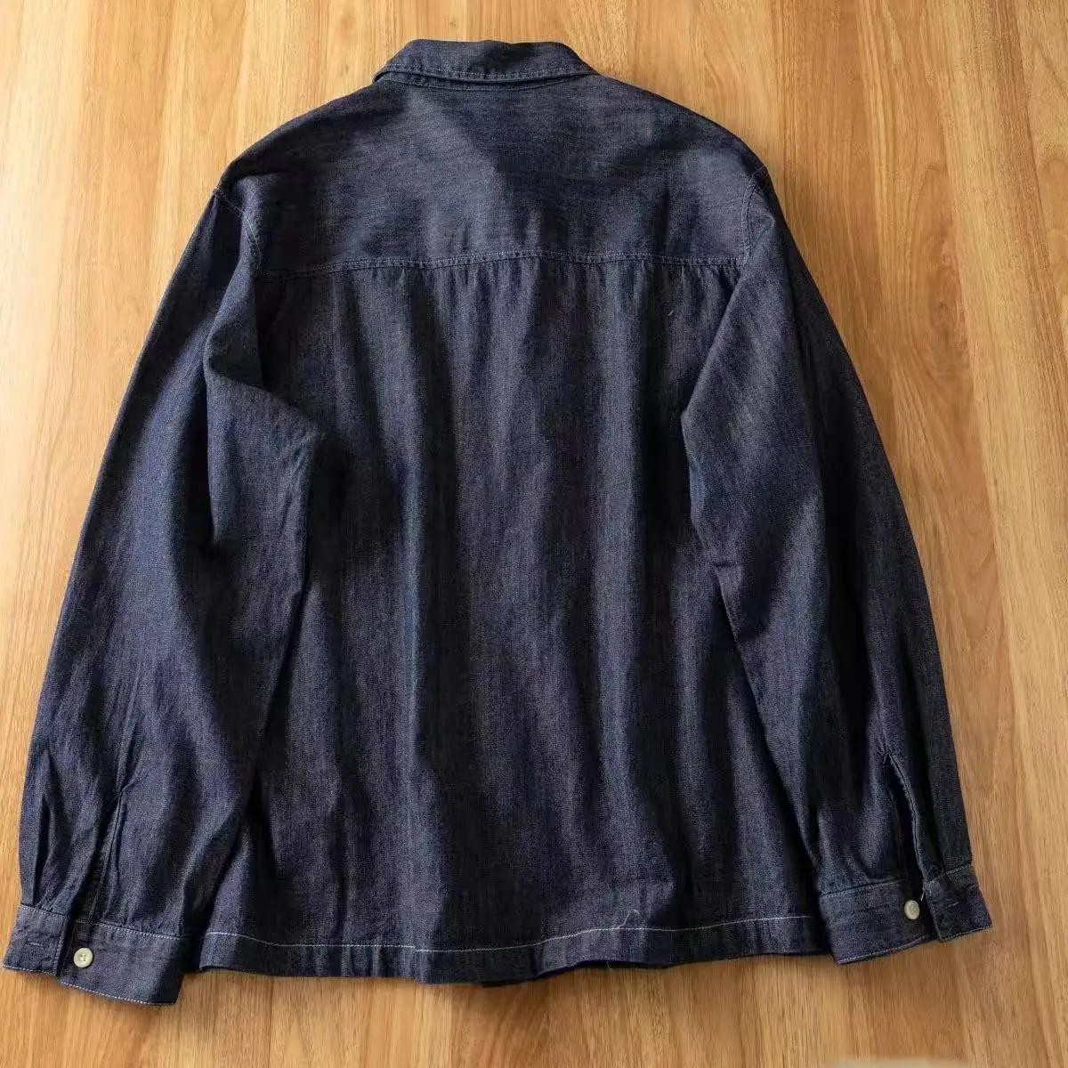 New 2025 Spring Denim Long Sleeve Shirt, Women Lapel Floral Embroidery, Mori Girl Retro Simplicity INS Loose Blouse T53433CC