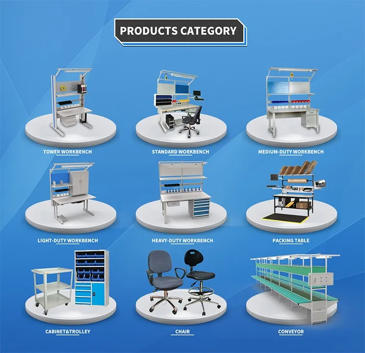 Robuste industrielle Garagenbank, Laborbank mit Werkzeugsatz