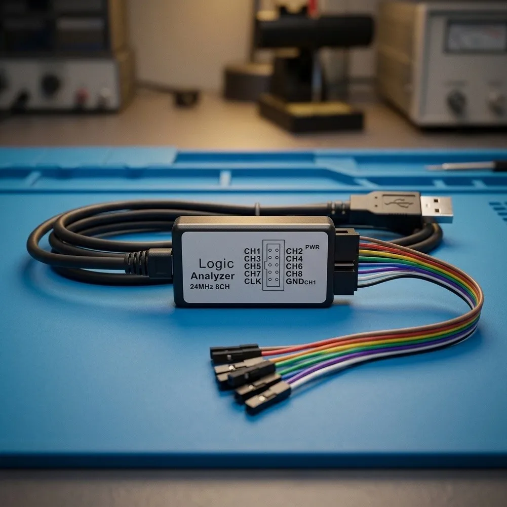 USB 24MHz 8CH For Logic Analyzer Signal Debugging Tool For Circuit Testing 24MHz Sampling Rate & 8 Channels For Logic Analyzer