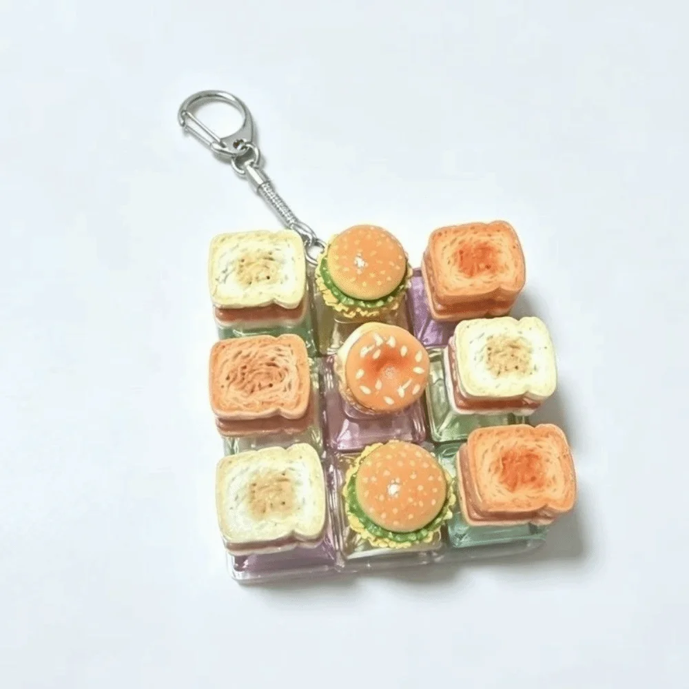 9 Keys Anti-stress Pendant Mechanical Keycap Stress Relief Toast Clicker Pass The Time Keyboard Calming Keychain Keys