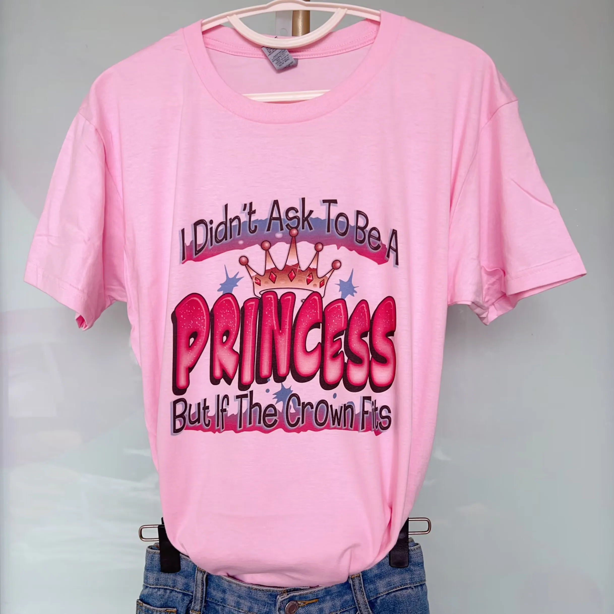 Princess T-Shirt Vtg Retro Women Pop Indie Punk Rock Band Graphic T Shirt Women Tops Base O-neck Tees