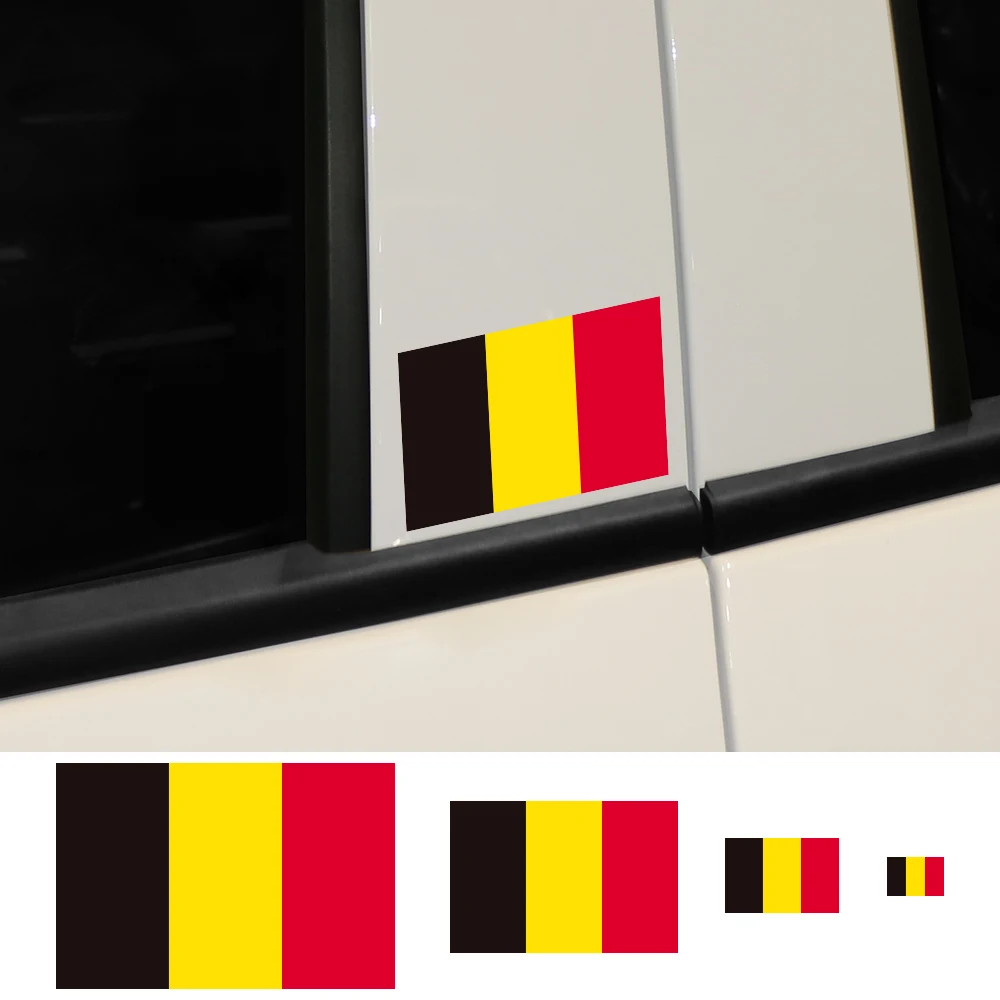 3pcs Belgian Flag Car Stickers Auto Motorcycle DIY Decoration PVC Sticker Waterproof Styling Decals Car Exterior Accessories
