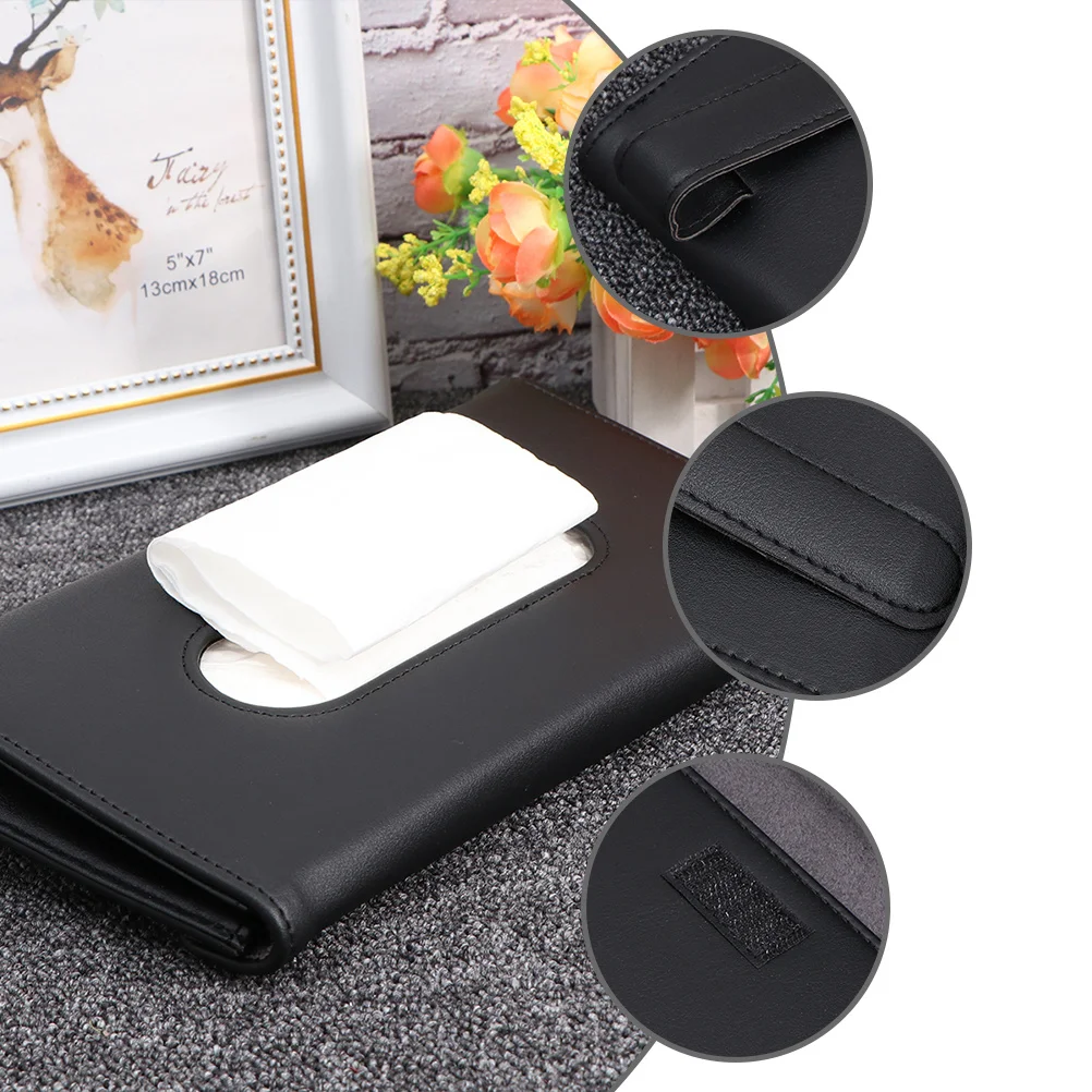 

2Pcs Car Visor Tissue Box Hanging Storage Case Premium Material Durable Elegant Comfortable Practical Use Car Visor Tissue Box