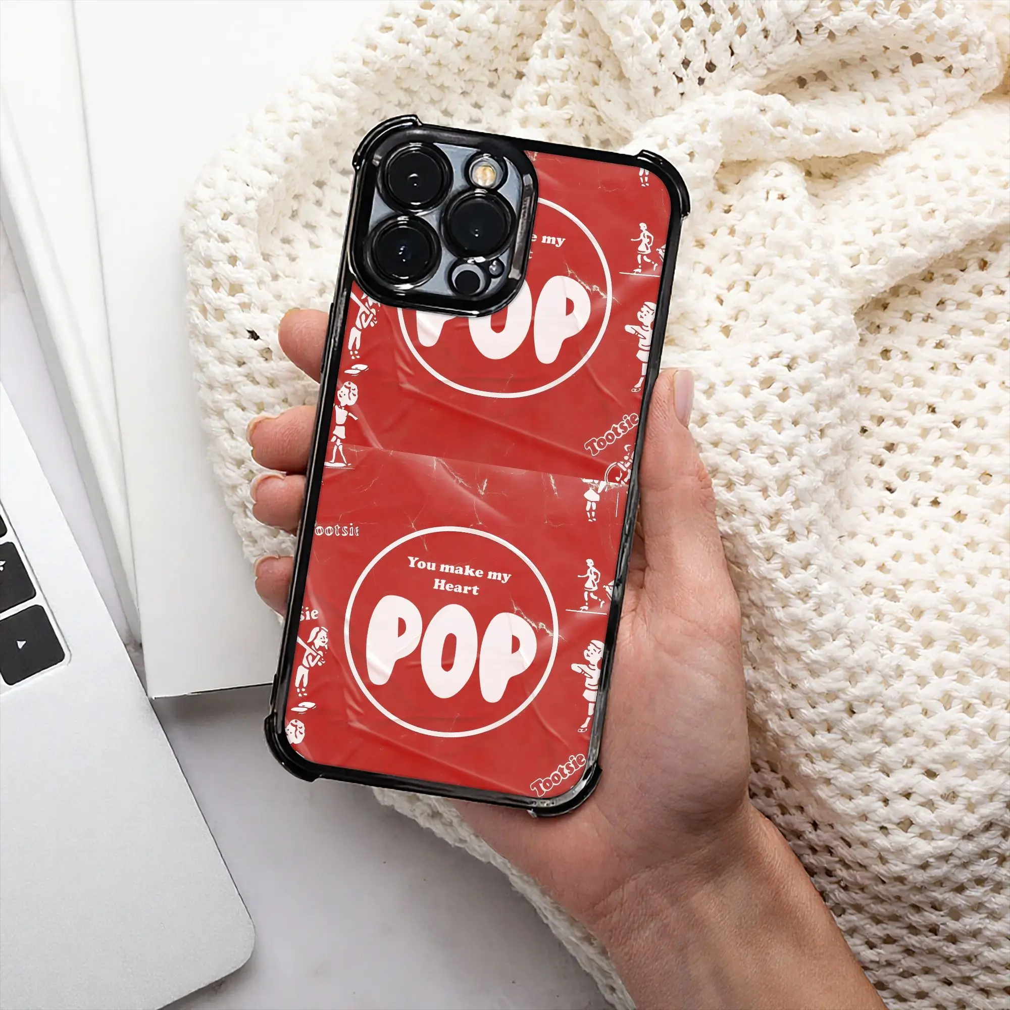 Красный чехол для телефона с дизайном «You Make My Heart Pop» и гальваническим покрытием Tootsie Pops для различных моделей iPhone