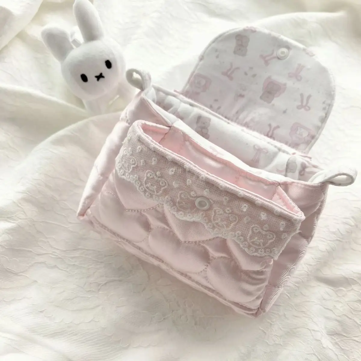 Cute Little Bear Soft Coin Wallet Ins Style High-Value Three-Layer Storage Bag Decorative Bag Earphones Bag Key Pouch for Woman