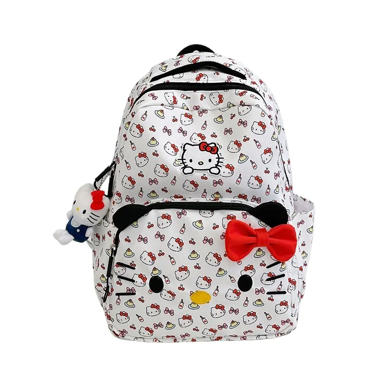 

Sanrio Hello Kitty Fashion School Backpack for Girl Women Students Cute Kawaii Bookbag with Waterproof Fabric Large Capacity