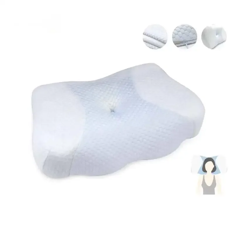 Ergonomic Adjustable Memory Foam Cervical Bed Pillow Orthopedic Contour Neck Support For Side Back Knitted Bed Sleeping Pillow