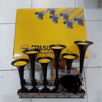 

Durable Six Tube 36 Tone Car Music Horn for Truck Electronic Control Metal Air Horn with Button