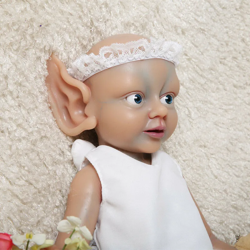 18-inch Reborn Doll Lovely Blue Alien Fairy Doll All-silicone One-piece Girl Reborn Baby Doll