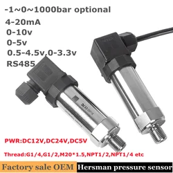 4-20mA 0.5-4.5V Pressure Sensor RS485 10bar 500Kpa 24V Supply G1/4