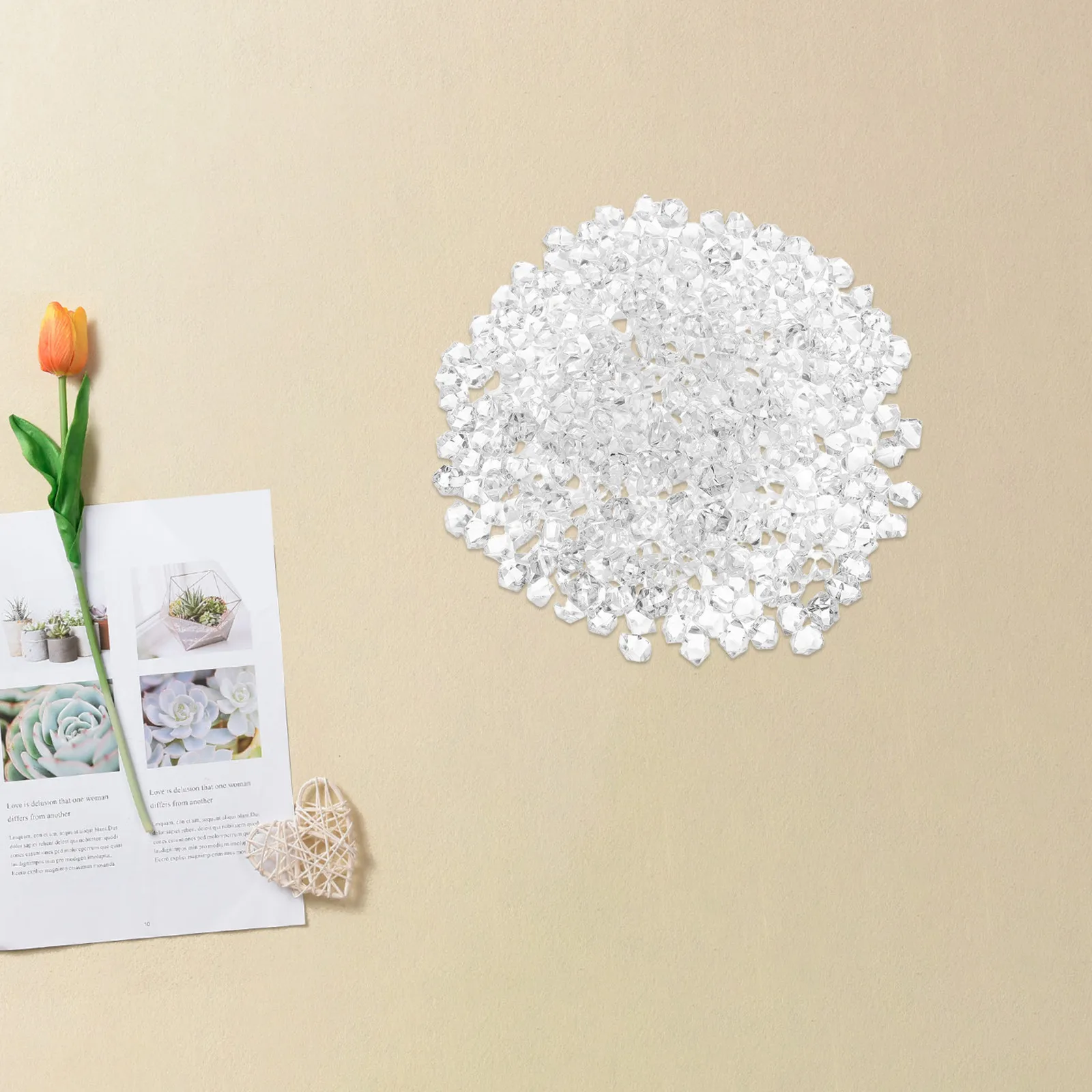 400 pièces de décorations de table en plastique pour mariage et fête, décorations de fête, fausses décorations réalistes à disperser
