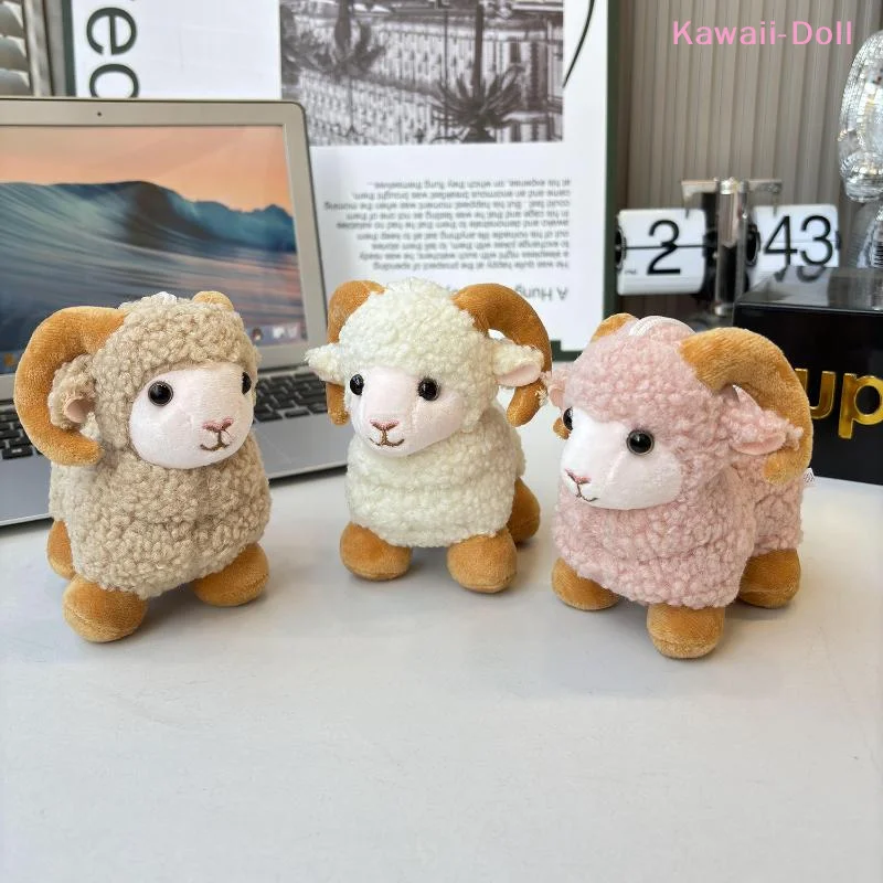 [DO]13cm Cute Mini Fluffy Sheep Plush Pendant With Suction Cup Soft Touch For Backpack Decor Gifts[DO] - view 2
