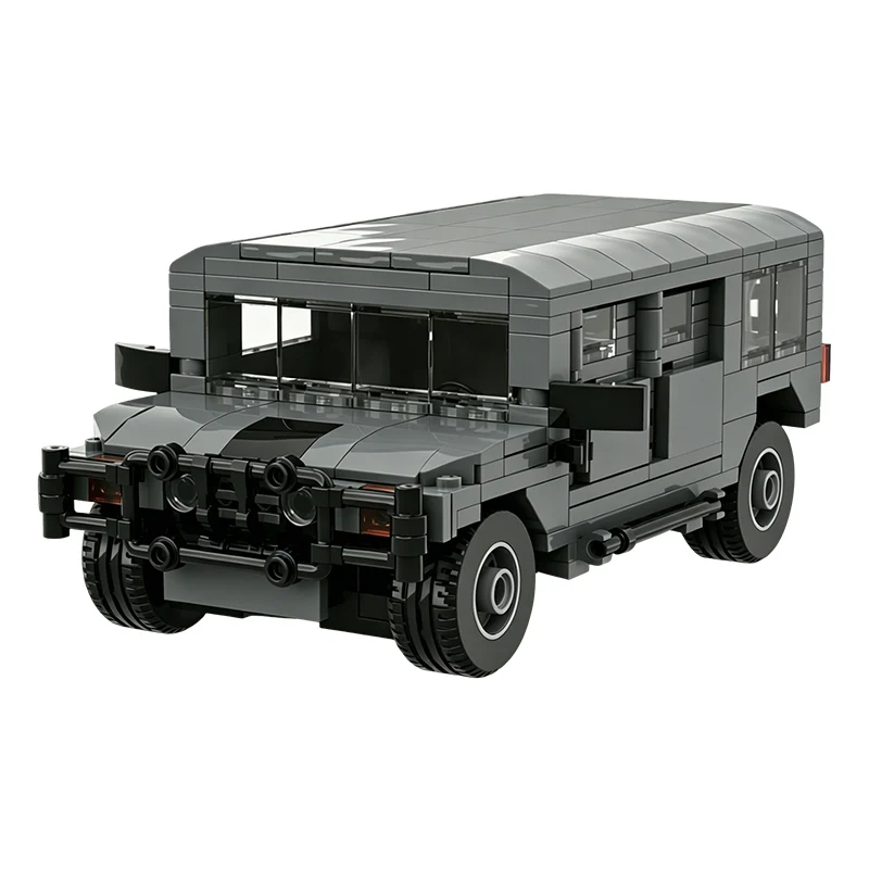 H1 Grey Off-Road Vehicle Model MOC Building Bricks War Equipment Modular Technology Gifts Holiday Assemble Children Toys Suit