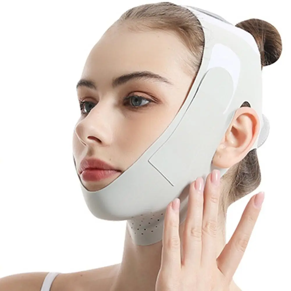 Breathable Face Lifting Belt Portable Resuable V Shaped Face Sculpting Sleep Mask Adjustable Cooling Face Lift Band Skin Care