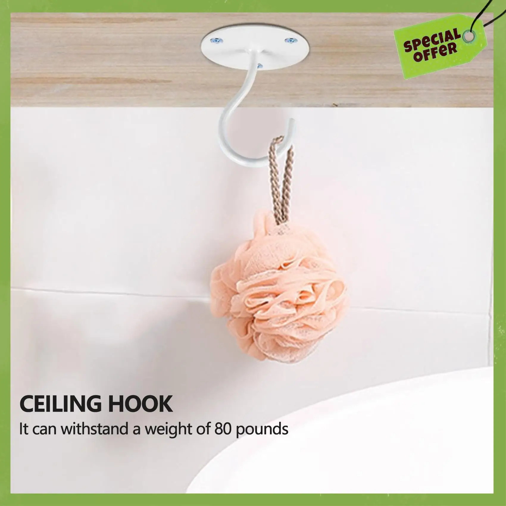 Ganci da soffitto ABGP per appendere piante, ganci da parete in metallo resistente per fioriere, include ancore professionali per cartongesso, confezione da 4