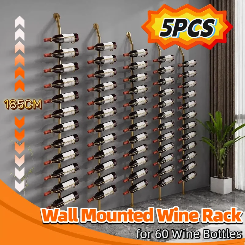 

Настенный органайзер для хранения вина в упаковке, вмещает 60 бутылок, держатель для винных бутылок для кухни, столовой, бара, винный погреб