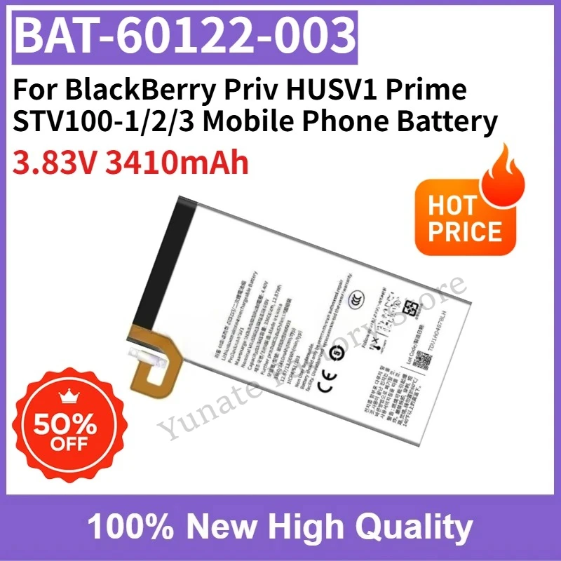 Envío Rápido, Batería BAT-60122-003 de 3.83V 3410mAh para Teléfono Móvil BlackBerry Priv HUSV1 Prime STV100-1/2/3