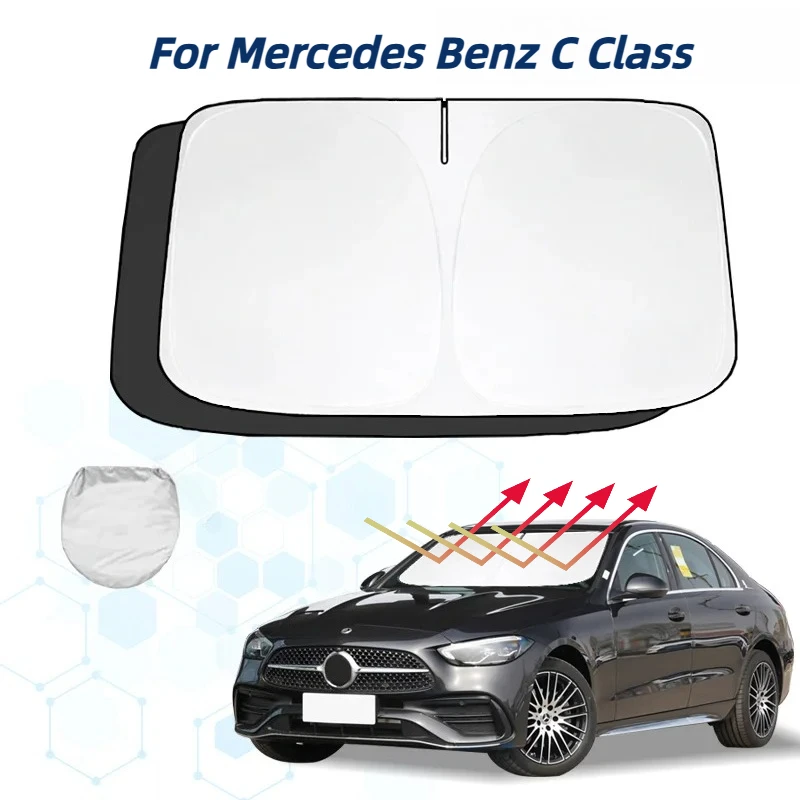 

For Mercedes Benz C Class W206 Windshield Sun Shade Sunshade Sun Visor Protector Foldable Blocks UV Rays Keep Car Cooler