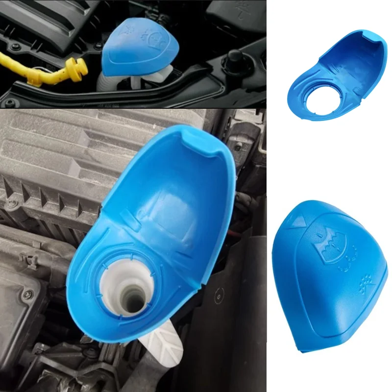 Blauer Wischwasserbehälterdeckel Trichterförmiger Tankdeckel Wischerbehälterabdeckung Universal für VW Audi SKODA Autozubehör – Detail 1