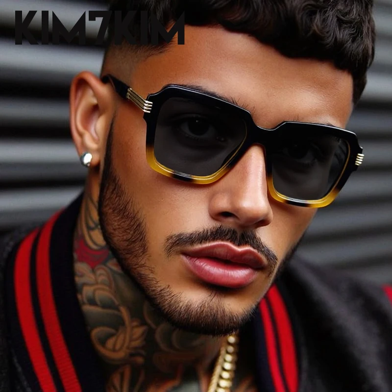 

Polarized Vintage Square Sunglasses Men 2025 Luxury Brand Design Steampunk Trendy Sun Glasses For Male Gradient Eyewear UV400
