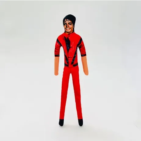 Michael Jackson Plush Doll with Wire Frame Poseable Figure Movable Joints Abstract Toy Fan Collectible Gift Home Decor
