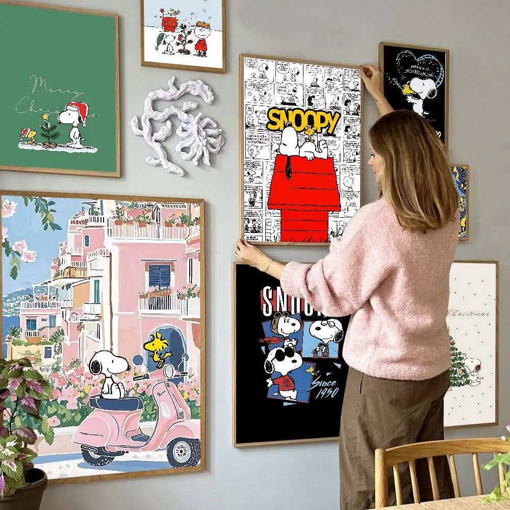 The S-Snoopys Show Cartoon Anime Posters Sticky HD Quality Wall Art Retro Posters for Home Room Wall Decor