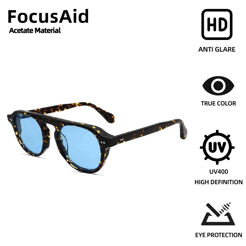 

FocusAid модные овальные солнцезащитные очки женские винтажные брендовые дизайнерские солнцезащитные очки в стиле панк унисекс с заклепками в стиле стимпанк UV400