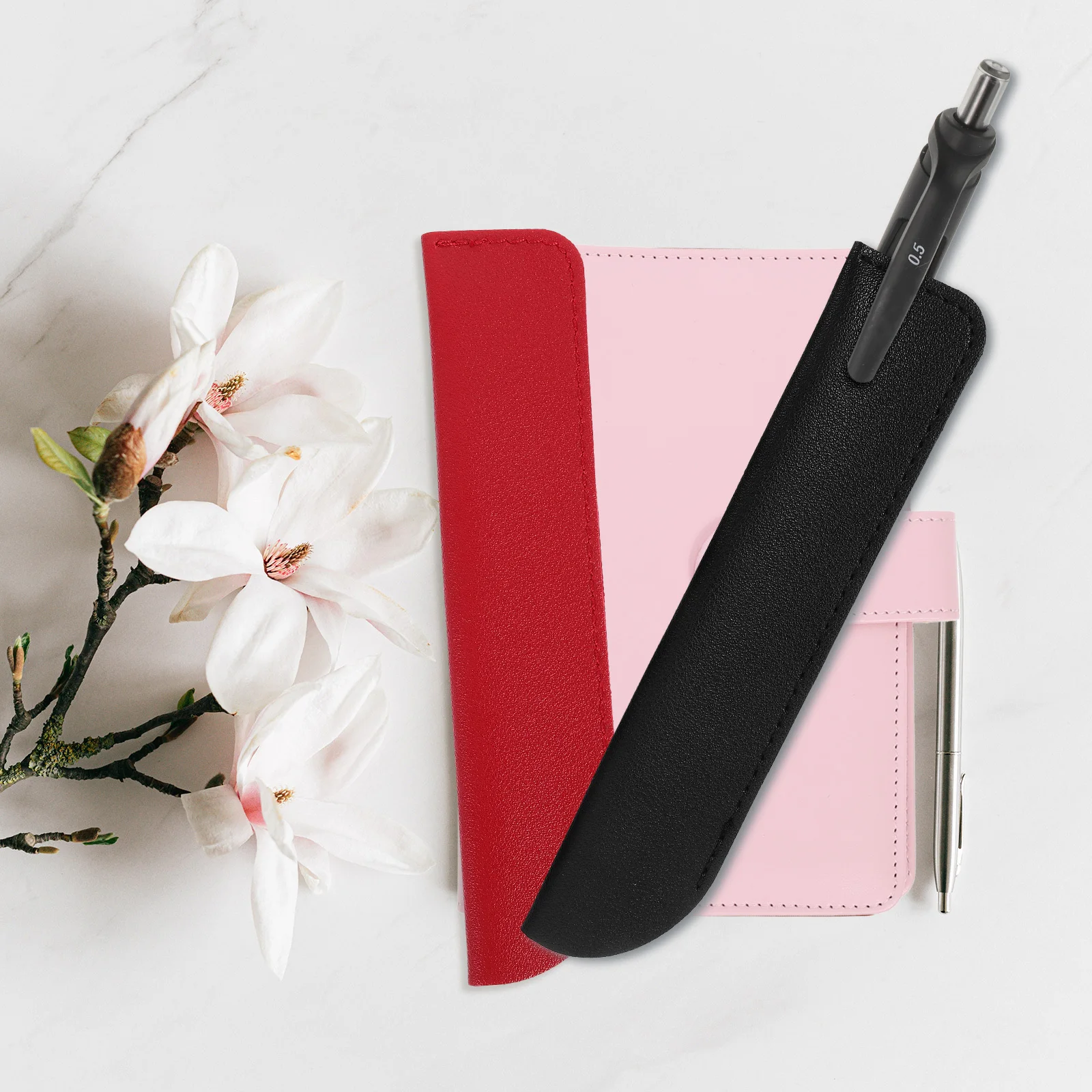 

4pcs Pen Case Stationery Organizer Pouch For Fountain Ballpoint Pens Storage Bag Gift Students Office College Desk