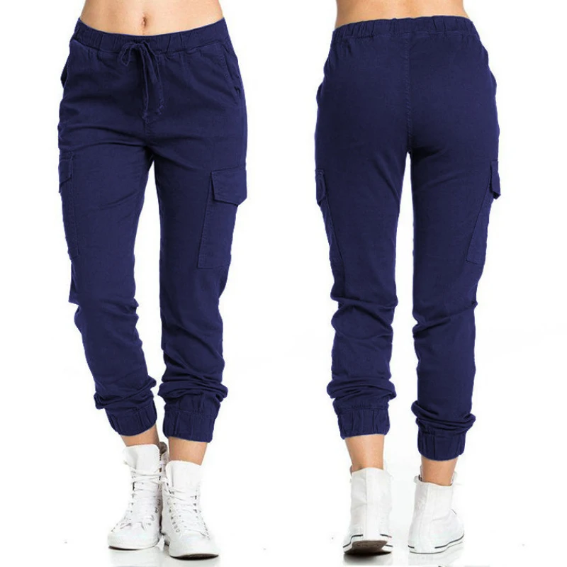 2026Women's Workwear Casual Pants with Elastic Waist, Drawstring, and Side Pockets - view 3