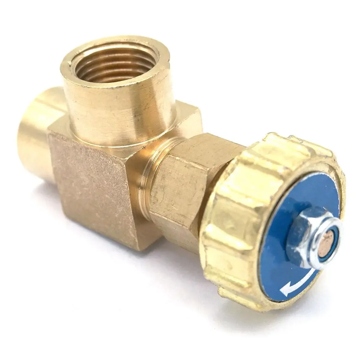 1/4 "BSP Perempuan Threaded 0.8 MPa Siku Equal Kuningan Plug Needle Valve