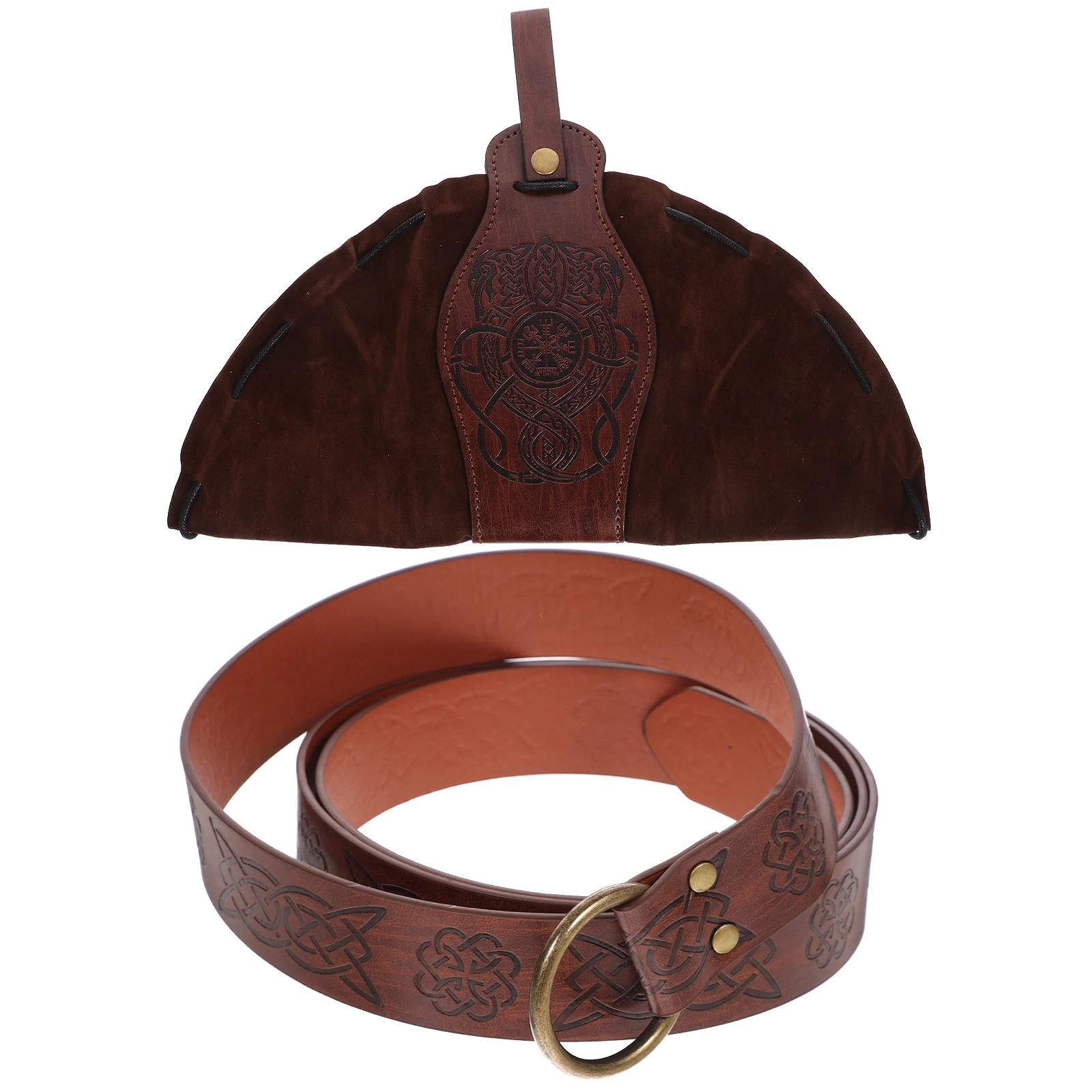 

Medieval Knight Belt Sword Sheath Bag Viking Accessories Pouch Set Brown Medium Dragon Cosplay Props Festival
