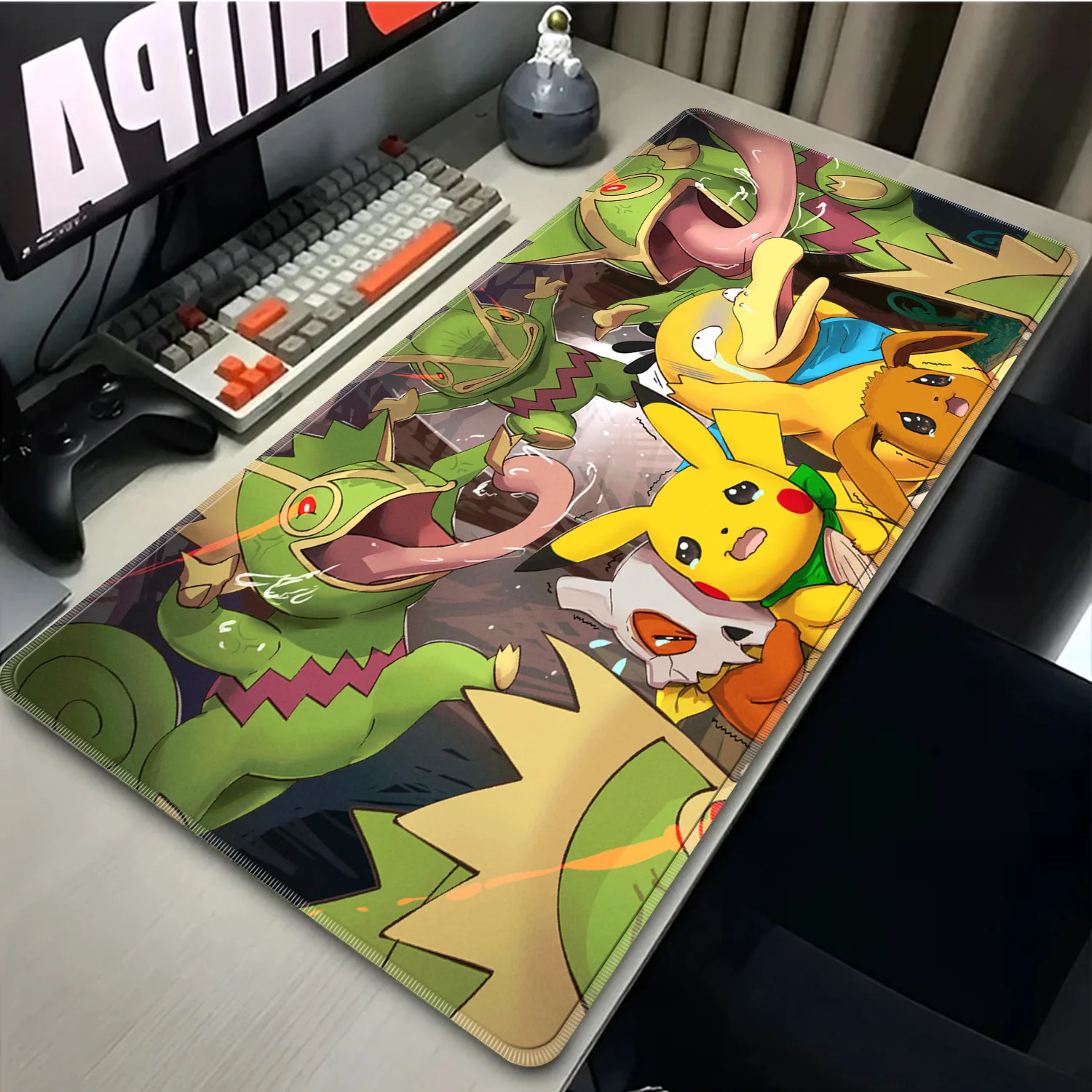 XXL Mousepad Laptop Japan Cool Anime Mouse Pad Large P-Pokemon Kecleon Gaming Mat Gamer PC Cabinet Keyboard Rug Desk Accessories