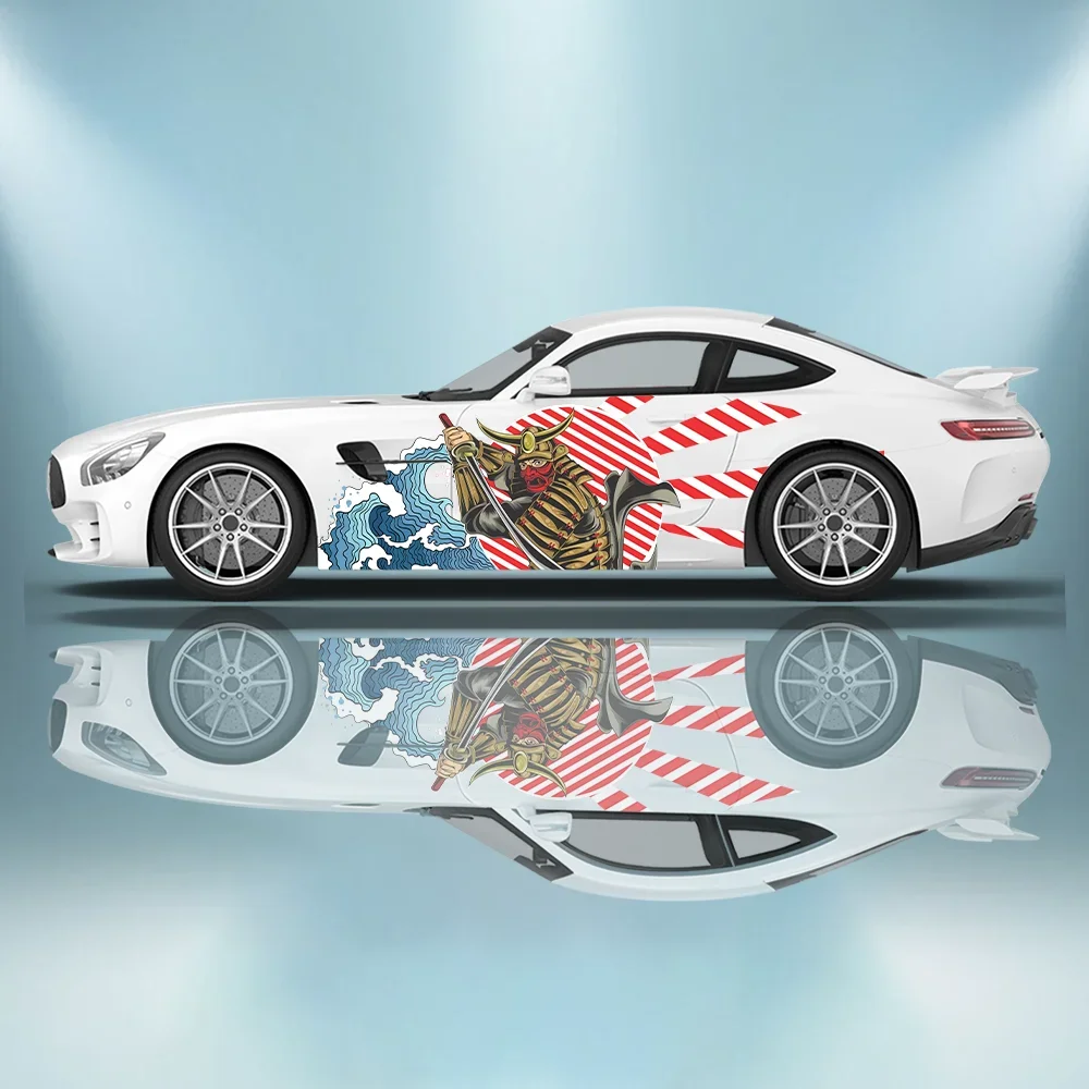 

Sword Wielding Warrior Red Car Vinyl Wraps Decal Self-adhesive PVC Sticker Suitable for Trucks SUV Decor Auto Accessories Gift