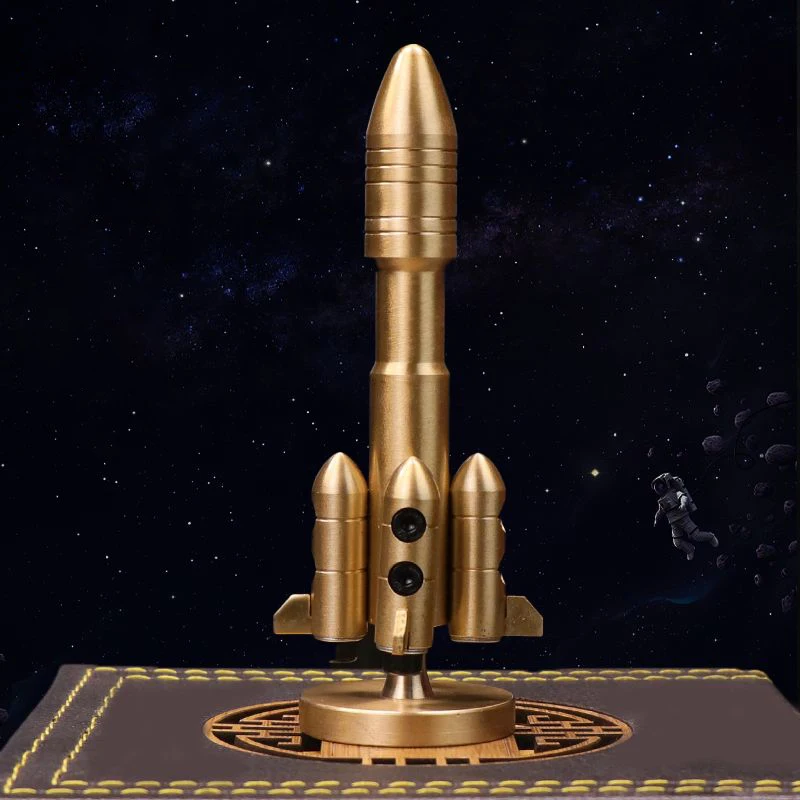 Brass small rocket decompression handle piece Rotating lighter metal decoration handicraft