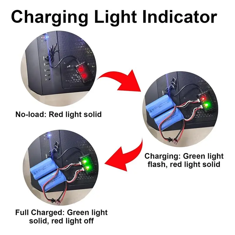 ABBO-7.4V Lipo Battery RC Car Balance Chargers USB Cable 2-In-1 XH-3P Plug 1A 2S Batteries RC Cars Drone Boat SCX24 SCX1