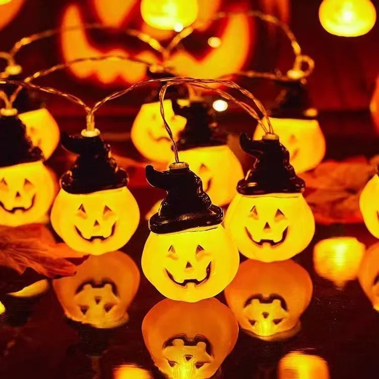 LED Halloween Lanterns Pumpkin Ghost Eye Skeleton Pose Decoration Atmosphere Small Lanterns