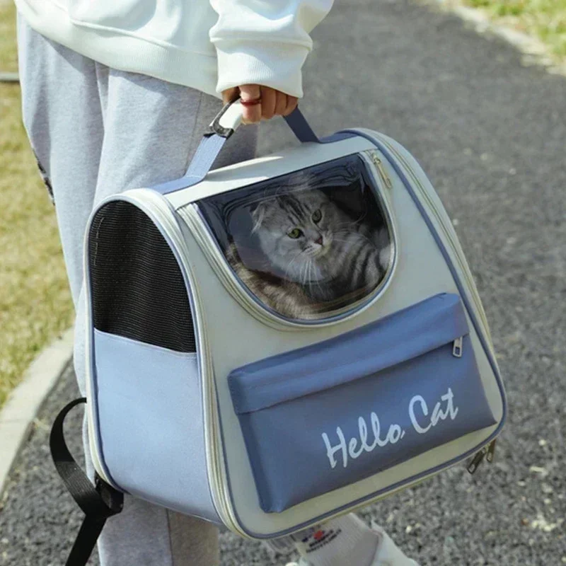 Pet Cat Carrier Bag Breathable Portable Cat Backpack Outdoor Travel Transparent Bag For Cats Small Dogs Carrying Pet Supplies