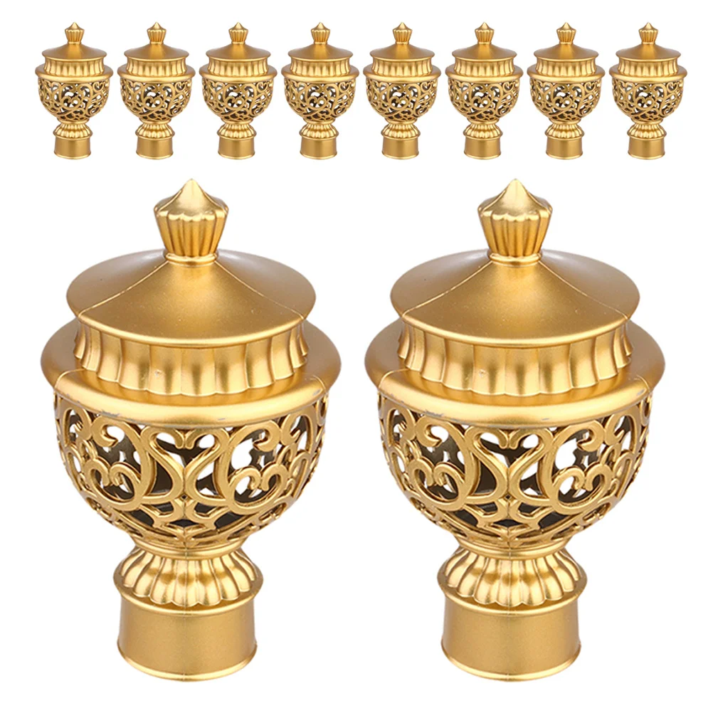 

10 Pcs Curtain Decoration Accessories Curtains Pole Tips Finials Decorative Rod