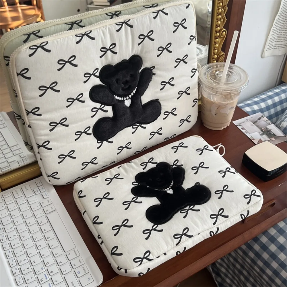 

Universal 11/13/15.6 inch Laptop Sleeve Case Cartoon Shockproof Notebook Cover Ultra Thin Bear Tablet Protective Pouch