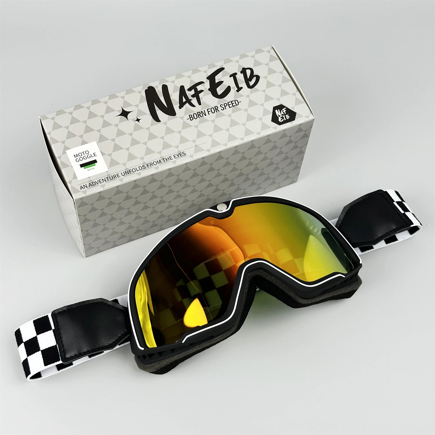 Biker Retro Motorradbrille Brille Vintage Moto Klassische Brille für Pilot Style Steampunk ATV Bike Kupferhelm