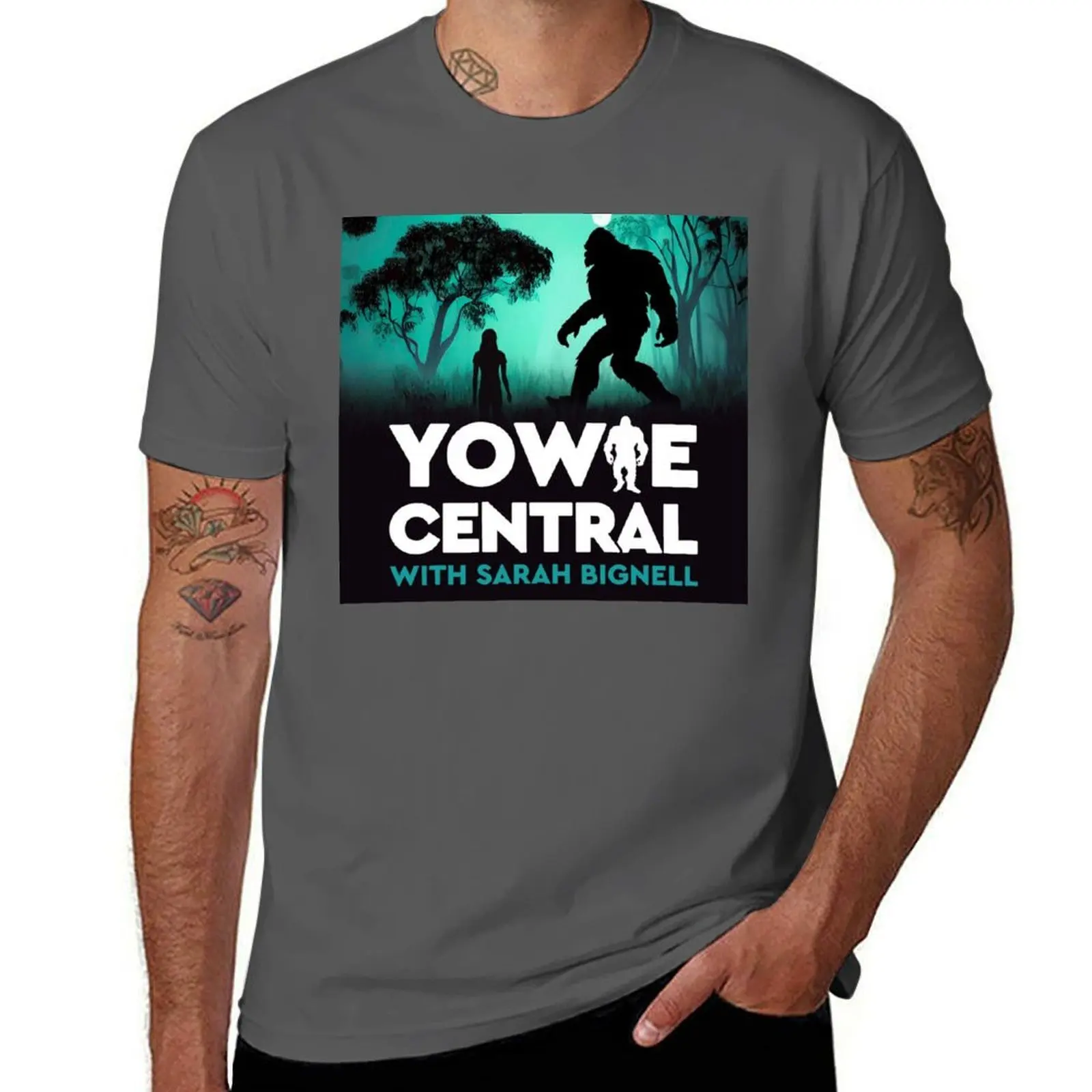 

Yowie Central logo with artwork by Jasmine Winter Designs T-Shirt Casual Lightweight Short Sleeve Top