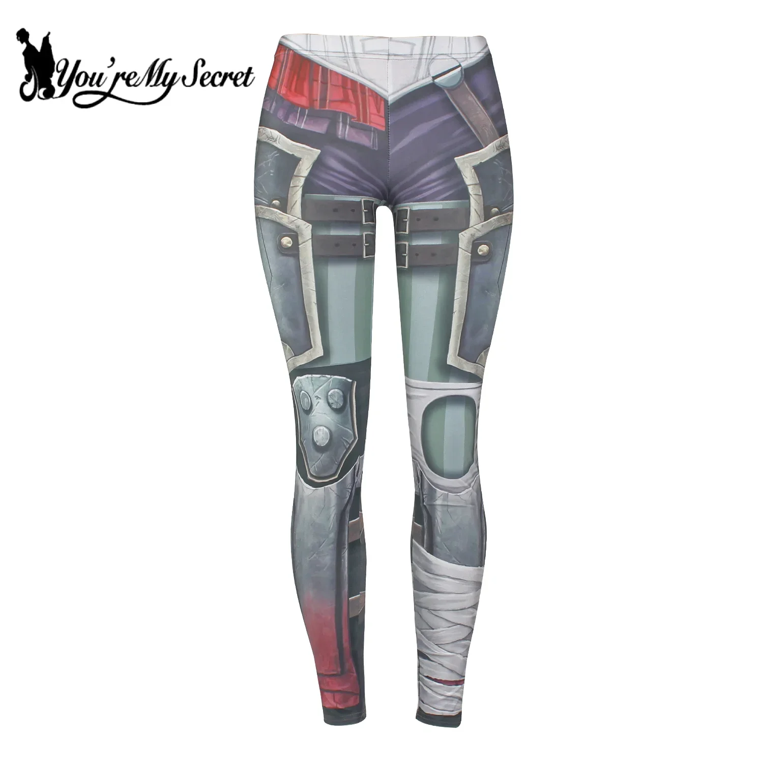 [Sei il mio segreto] Leggings da donna Stampa 3D Modello di cartone animato Pantaloni skinny Pantaloni da yoga casual Modello punk Vestito da donna
