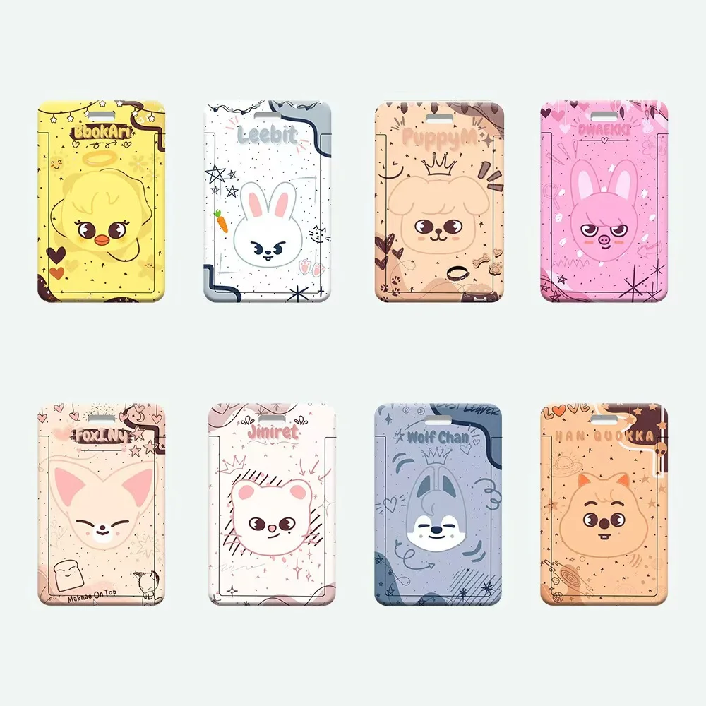 

SKZOO держатель для карт с изображением животных, брелок, подвеска Stray Kids, удостоверение личности, автобусная карта, еда, держатель для карт, нагрудная карта, вентилятор, подарок