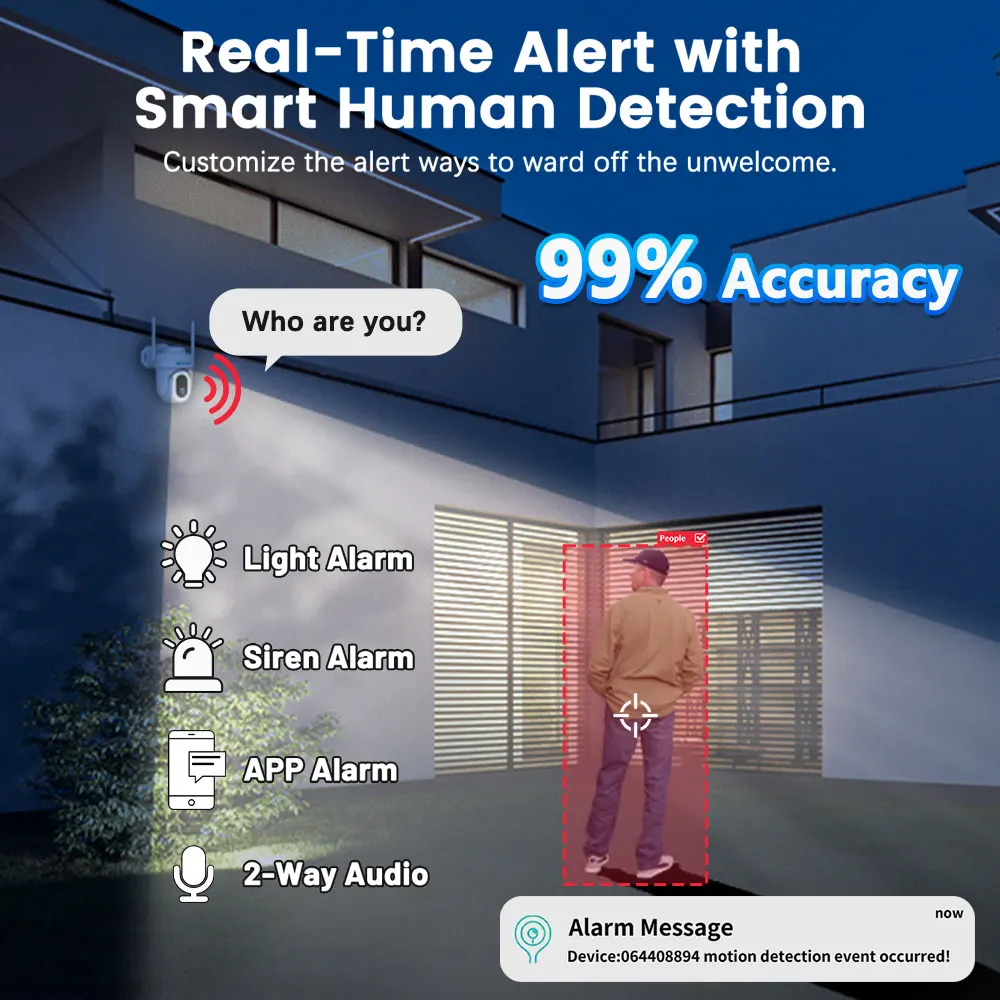UCOCARE PTZ WiFi 4MP Solar Security Camera Wireless Outdoor 15000mAh Built-in Battery Surveillance Camera IP Cam IP67